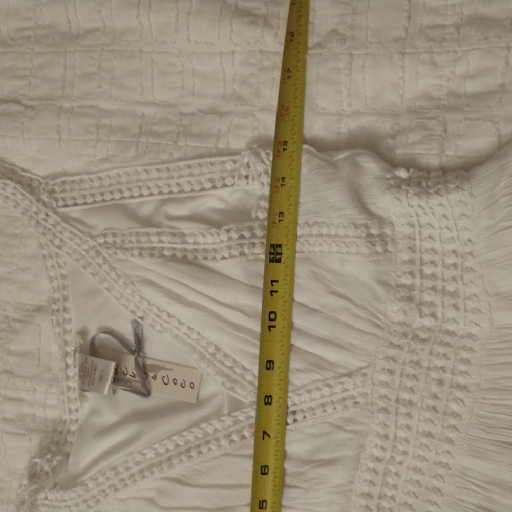 Lucky & Coco White Boho Gauzy Lined Maxi Dress, Flowy, Casual, Cottage Core - Picture 12 of 12
